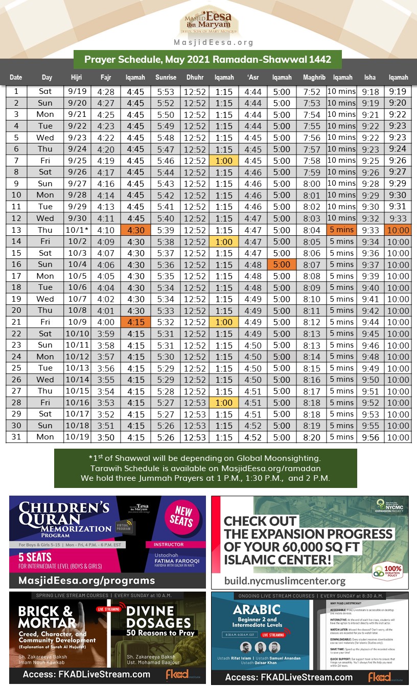 Ramadan 2021 Calendar Nyc Bmp alley